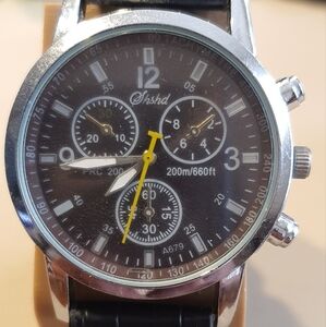 10/$20 SHSHD Silver/Brown Leather Men's Watch